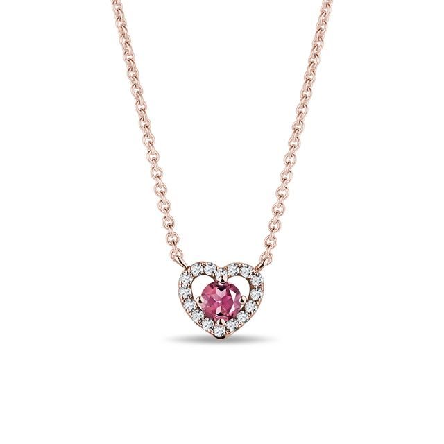 COLLIER CŒUR EN OR ROSE AVEC TOURMALINE - COLLIERS AVEC TOURMALINE - COLLIERS