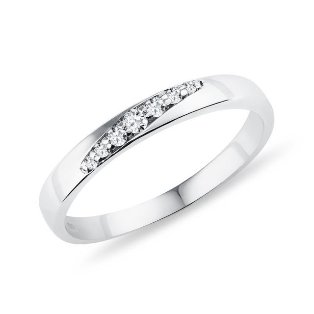 WHITE GOLD WEDDING RING WITH VARIOUS DIAMONDS - WOMEN'S WEDDING RINGS - WEDDING RINGS