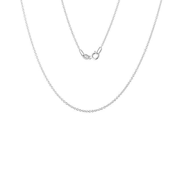 LADIES 45 CM ROLO CHAIN NECKLACE IN WHITE GOLD - GOLD CHAINS - NECKLACES