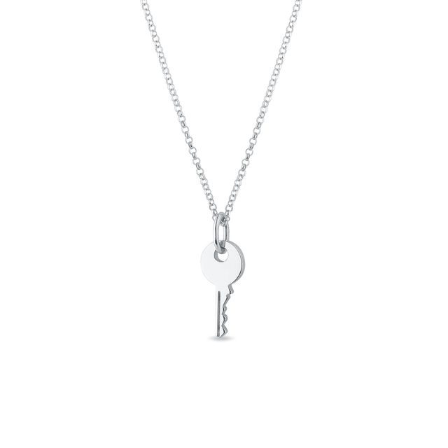 KEY PENDANT OF WHITE GOLD - WHITE GOLD NECKLACES - NECKLACES