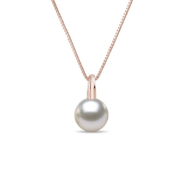 AKOYA PEARL NECKLACE IN ROSE GOLD - PEARL PENDANTS - PEARL JEWELLERY