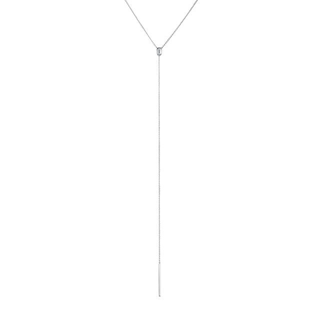 LONG MOISSANITE NECKLACE IN WHITE GOLD - WHITE GOLD NECKLACES - NECKLACES