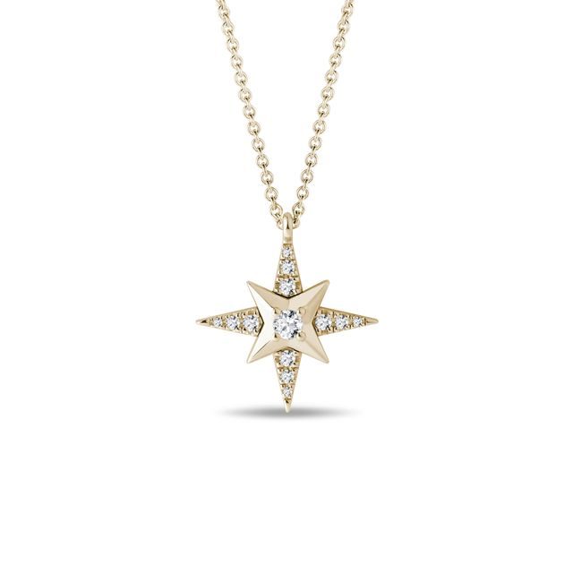 POLARIS STAR DIAMOND YELLOW GOLD NECKLACE - DIAMOND NECKLACES - NECKLACES