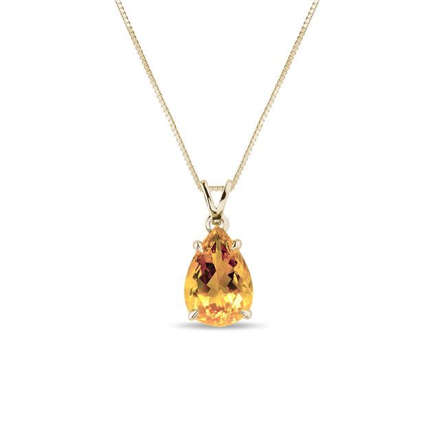 MADEIRA CITRINE NECKLACE IN 14K YELLOW GOLD - CITRINE NECKLACES - NECKLACES