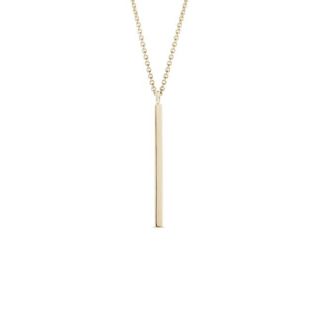 SMOOTH GOLD BAR NECKLACE - YELLOW GOLD NECKLACES - NECKLACES