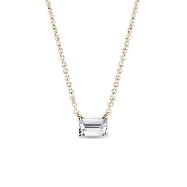 MOISSANITE NECKLACE IN YELLOW GOLD - YELLOW GOLD NECKLACES - NECKLACES