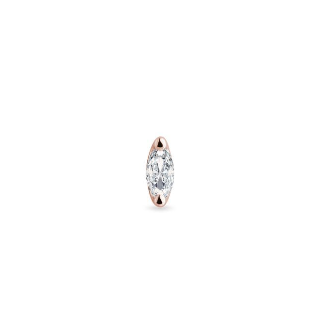 SINGLE MARQUISE DIAMOND EARRING IN ROSE GOLD - DIAMOND EARRINGS - EARRINGS
