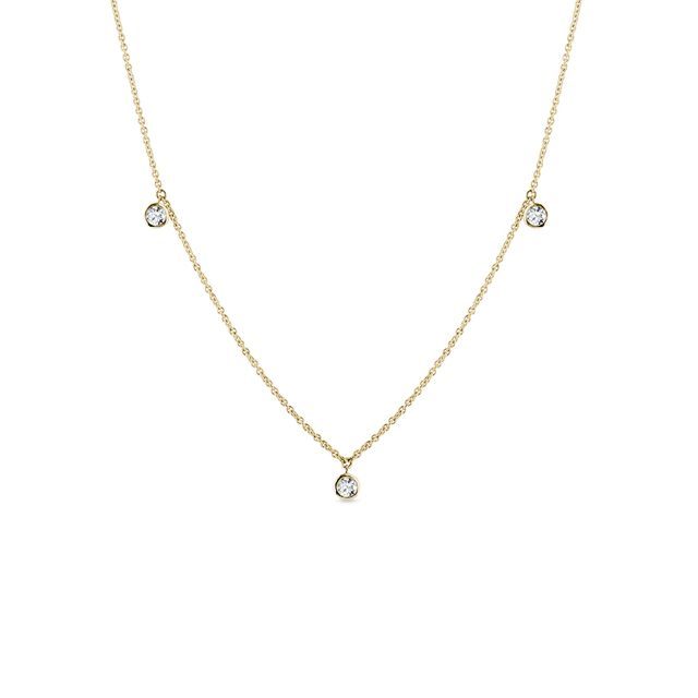 BEZELED DIAMOND NECKLACE IN GOLD - DIAMOND NECKLACES - NECKLACES