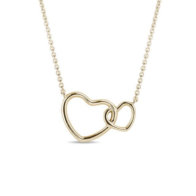 LINKED HEARTS NECKLACE IN 14K YELLOW GOLD - YELLOW GOLD NECKLACES - NECKLACES