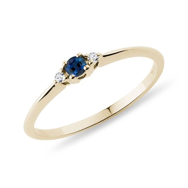 SAPPHIRE AND DIAMOND RING IN GOLD - SAPPHIRE RINGS - RINGS