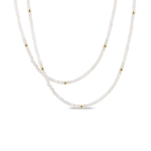 AQUAMARINE NECKLACE IN YELLOW GOLD - MINERAL NECKLACES - NECKLACES