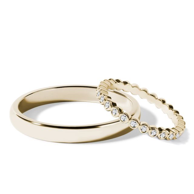 EXCEPTIONAL WEDDING RING SET IN GOLD - YELLOW GOLD WEDDING SETS - WEDDING RINGS