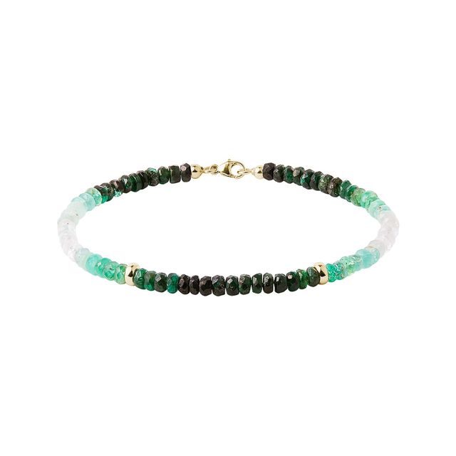 COLORED EMERALD BRACELET IN GOLD - MINERAL BRACELETS - BRACELETS