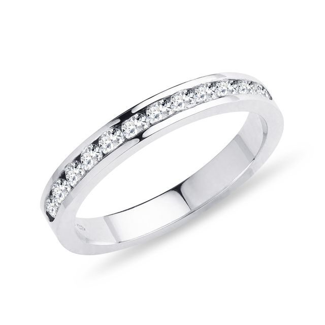 BAGUE DE MARIAGE EN OR BLANC AVEC BRILLANTS - ALLIANCES DE MARIAGE FEMMES - ALLIANCES DE MARIAGE