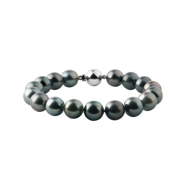 TAHITIAN PEARL BRACELET WITH WHITE GOLD CLASP - PEARL BRACELETS - PEARL JEWELRY