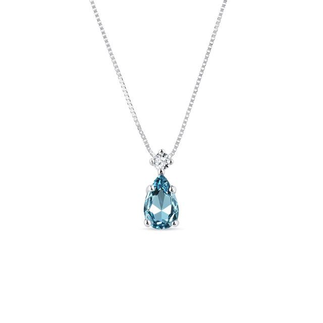 SWISS TOPAZ PENDANT IN WHITE GOLD - TOPAZ NECKLACES - NECKLACES