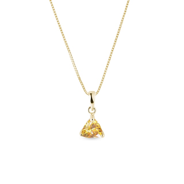 PENDENTIF EN OR AVEC CITRINE TRIANGULAIRE - COLLIERS AVEC CITRINE - COLLIERS