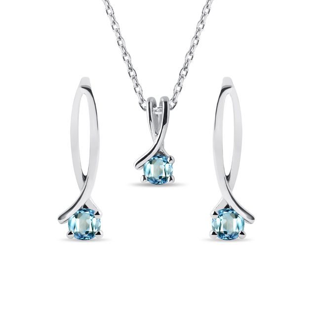 TOPAZ WHITE GOLD SET - JEWELRY SETS - FINE JEWELRY