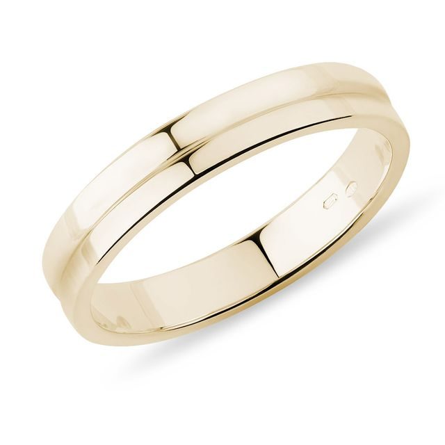 MEN'S SQUARE EDGE WEDDING RING IN YELLOW GOLD - RINGS FOR HIM - WEDDING RINGS