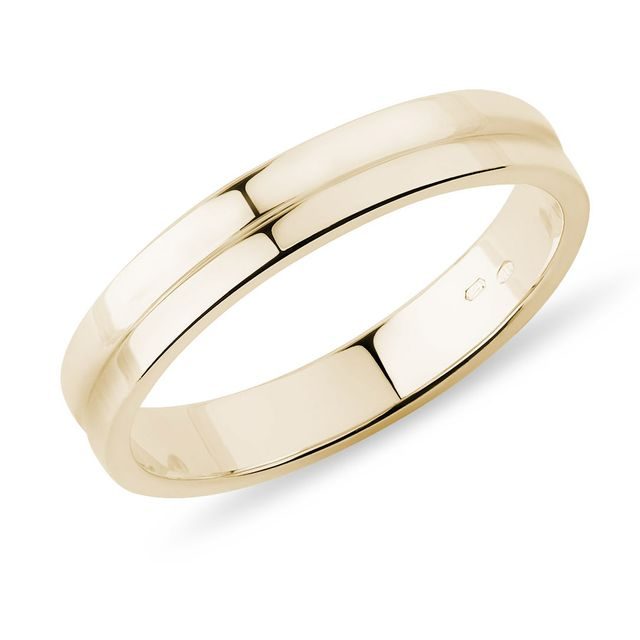 BAGUE POUR HOMMES EN OR JAUNE 14CT AVEC GRAVURE - ALLIANCES DE MARIAGE HOMMES - ALLIANCES DE MARIAGE