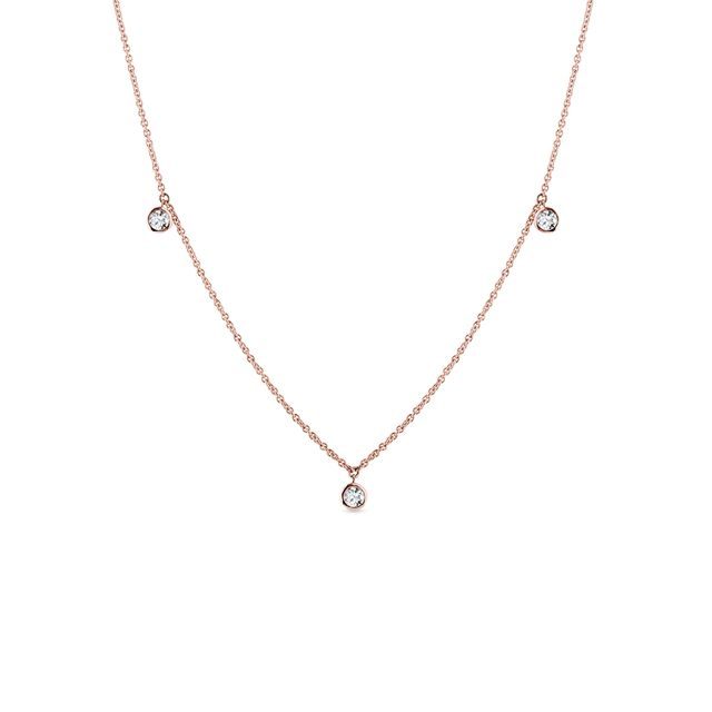 BEZELED DIAMOND NECKLACE IN ROSE GOLD - DIAMOND NECKLACES - NECKLACES