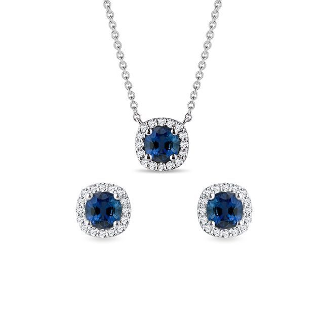 LUXUS-SCHMUCKSET MIT DIAMANTEN UND SAPHIREN - SCHMUCK-SETS - SCHMUCK