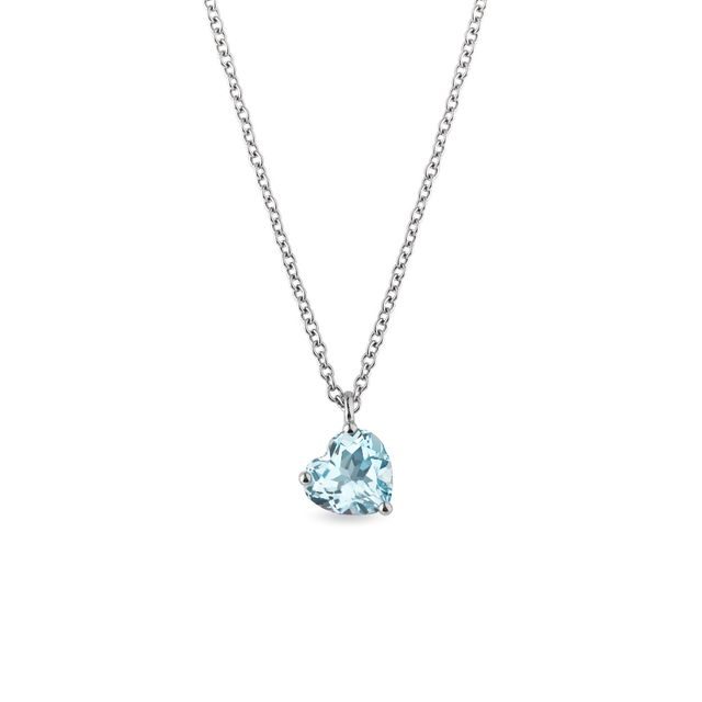 HEART-SHAPED TOPAZ PENDANT IN WHITE GOLD - TOPAZ NECKLACES - NECKLACES