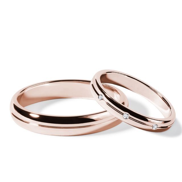 DIAMOND WEDDING RING SET IN ROSE GOLD - ROSE GOLD WEDDING SETS - WEDDING RINGS