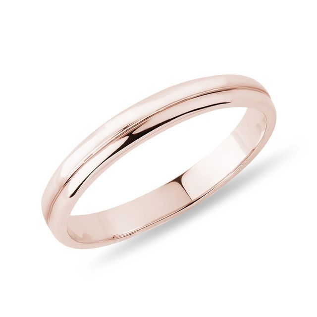 WOMEN'S ROUNDED EDGE ENGRAVED WEDDING RING IN ROSE GOLD - WOMEN'S WEDDING RINGS - WEDDING RINGS
