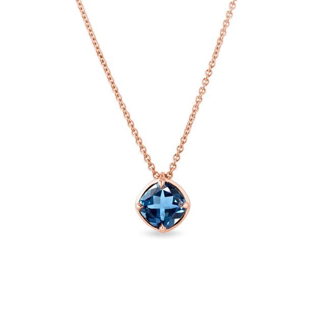 ROSE GOLD NECKLACE WITH TOPAZ - TOPAZ NECKLACES - NECKLACES