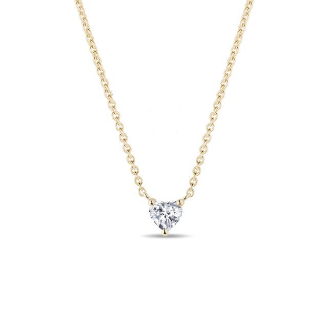 DIAMOND HEART GOLD NECKLACE - DIAMOND NECKLACES - NECKLACES