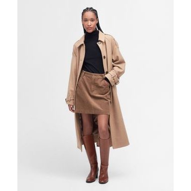 Barbour Alberta Wool Trench Coat — Sepia