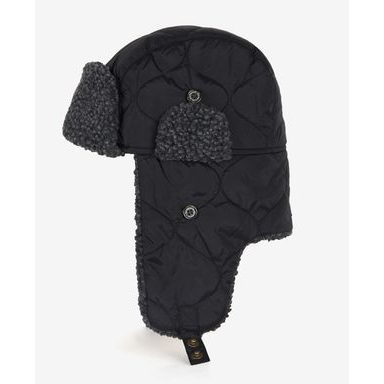 Barbour Case Fairisle Beanie — Black Slate Tartan