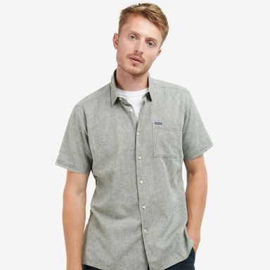 Barbour Nelson Short Sleeve Shirt — Bleached Olive