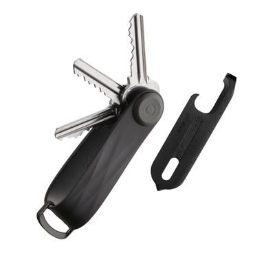 Dárková sada elastomerové klíčenky Orbitkey 2.0 (Black & Black Hardware) + černý Multitool v2