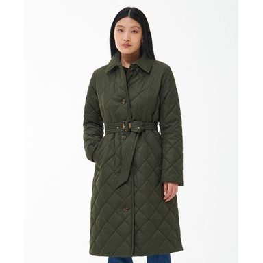 Barbour Alberta Wool Trench Coat — Blaze Red