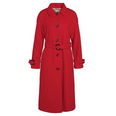 Barbour Alberta Wool Trench Coat — Blaze Red