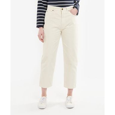 Barbour Somerland Wide-Leg Trousers — Classic White