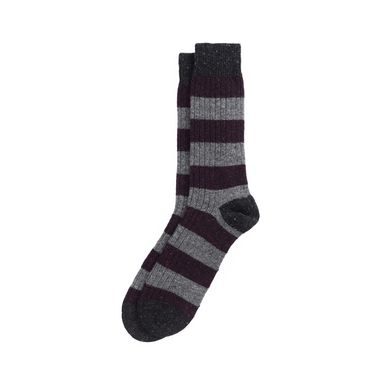 Barbour Houghton Stripe Socks — Fig/AsphaLight