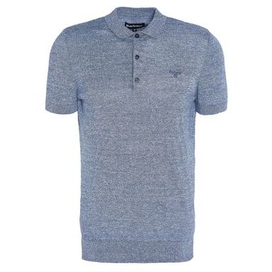 Barbour Buston Knitted Polo Shirt — Chambray