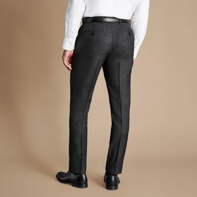 Charles Tyrwhitt Natural Stretch Twill Trousers — Black