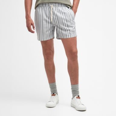 Barbour Decklam Striped Swim Shorts — Forest Fog