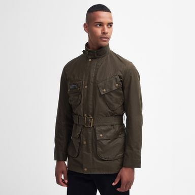 Barbour International Tourer Slim Wax Jacket — Sage