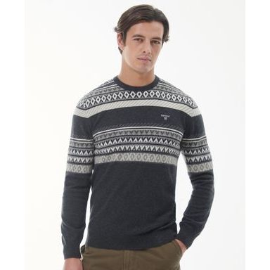 Barbour International Cable Knitted Jumper — Grey Marl
