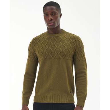 Barbour International Cable Knitted Jumper — Archive Olive