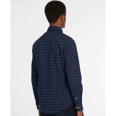 Barbour Oxford Short Sleeve Tailored Shirt — Classic Navy