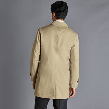 Charles Tyrwhitt Showerproof Cotton Raincoat — Olive