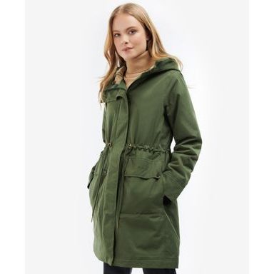 Barbour Alberta Wool Trench Coat — Blaze Red