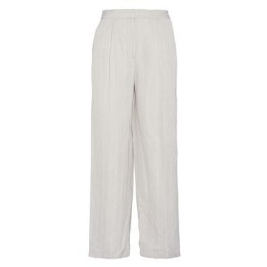 Brooksfield Pleated Linen Trousers — Off-White