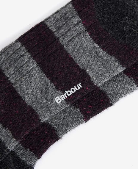 Barbour Houghton Stripe Socks — Fig/AsphaLight
